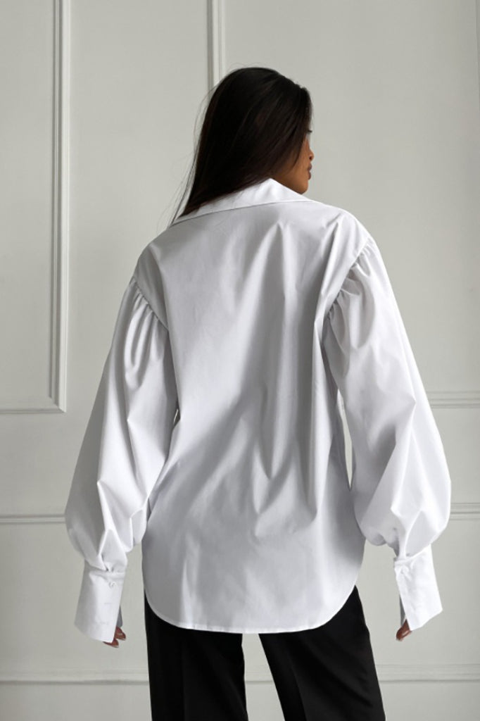 French Relaxed Puff Sleeve Blouse