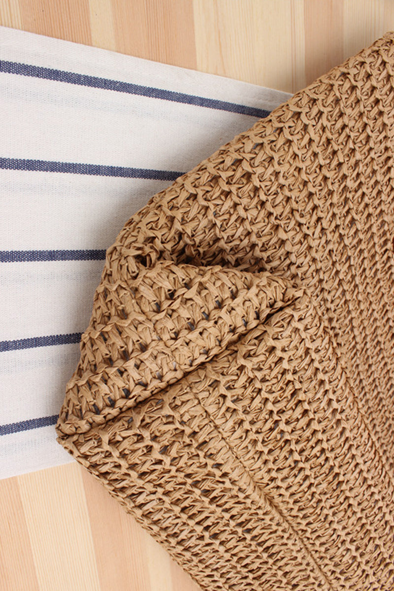 Trendy Leather Strap Woven Straw Beach Shoulder Bag - Fashionpara