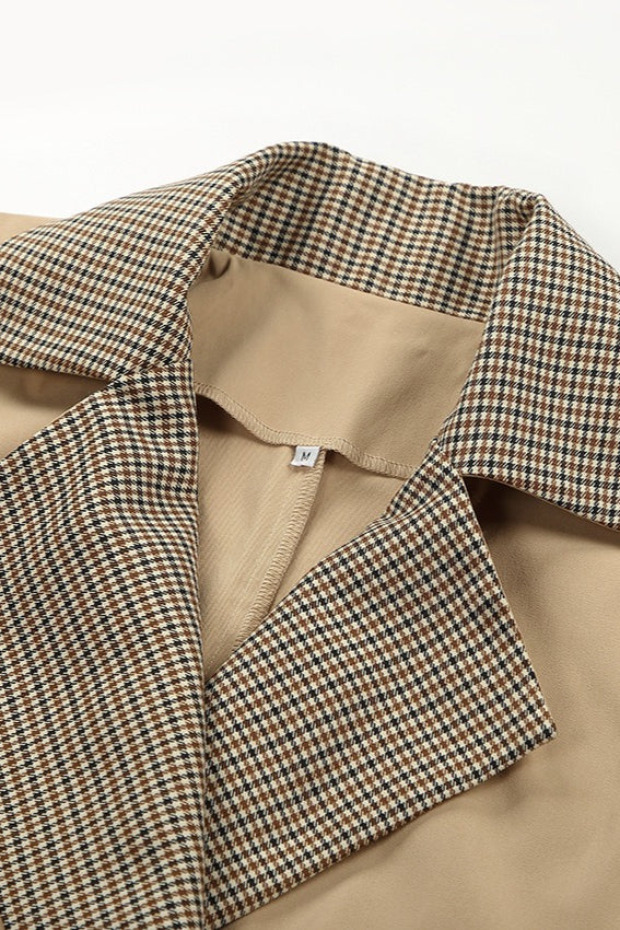 Vintage Double-Breasted Trench Coat with Paneled Design