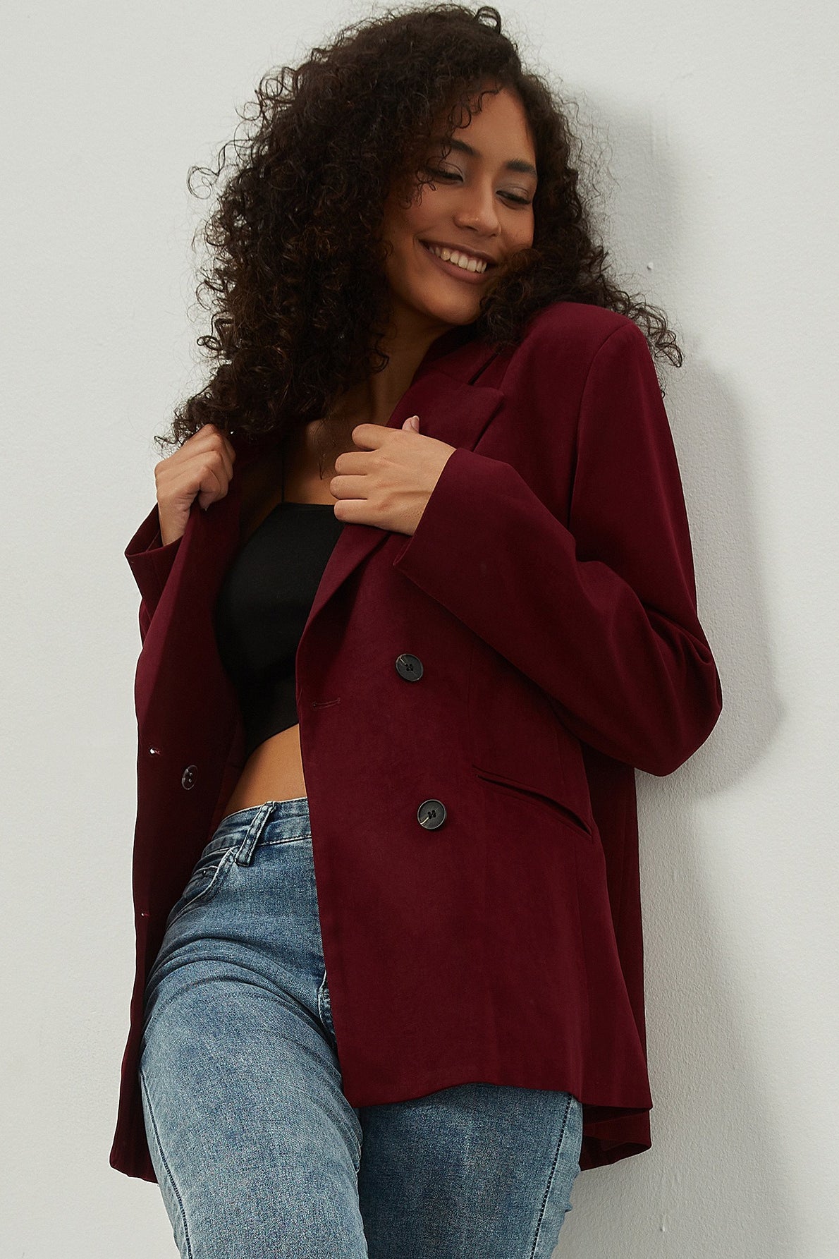 Vintage Double-Breasted Loose Fit Blazer