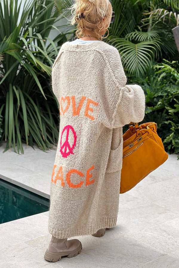 Calling for Love Back Oversized Midi Cardigan with Pockets