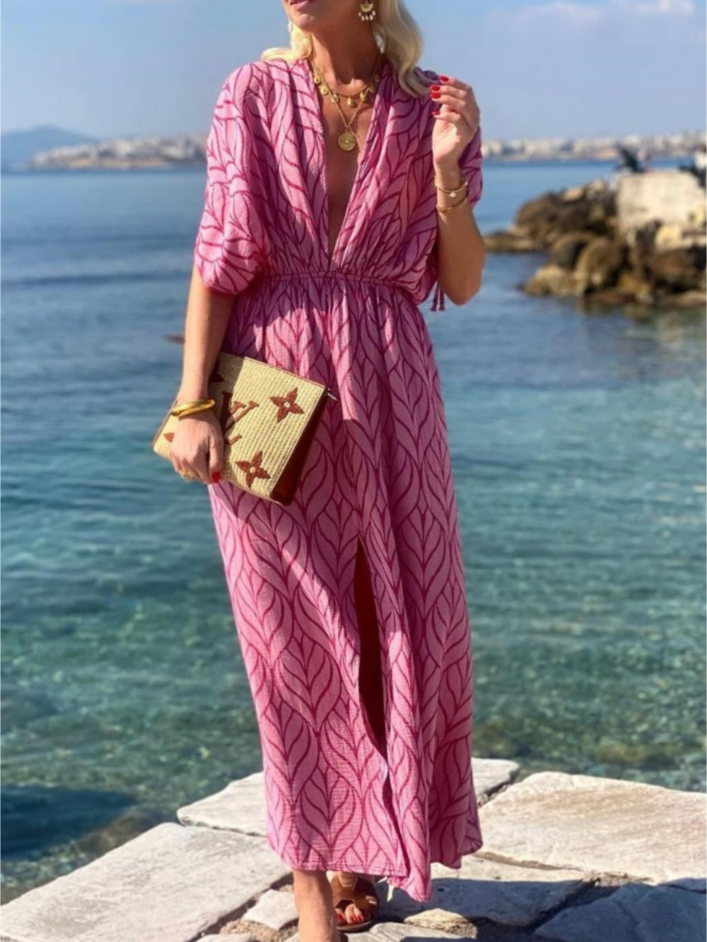 Printed Resort Maxi Dress - Fashionpara