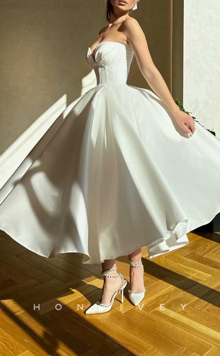 L2850 - A-Line Sweetheart Strapless Empire Party Prom Evening Dress - Fashionpara