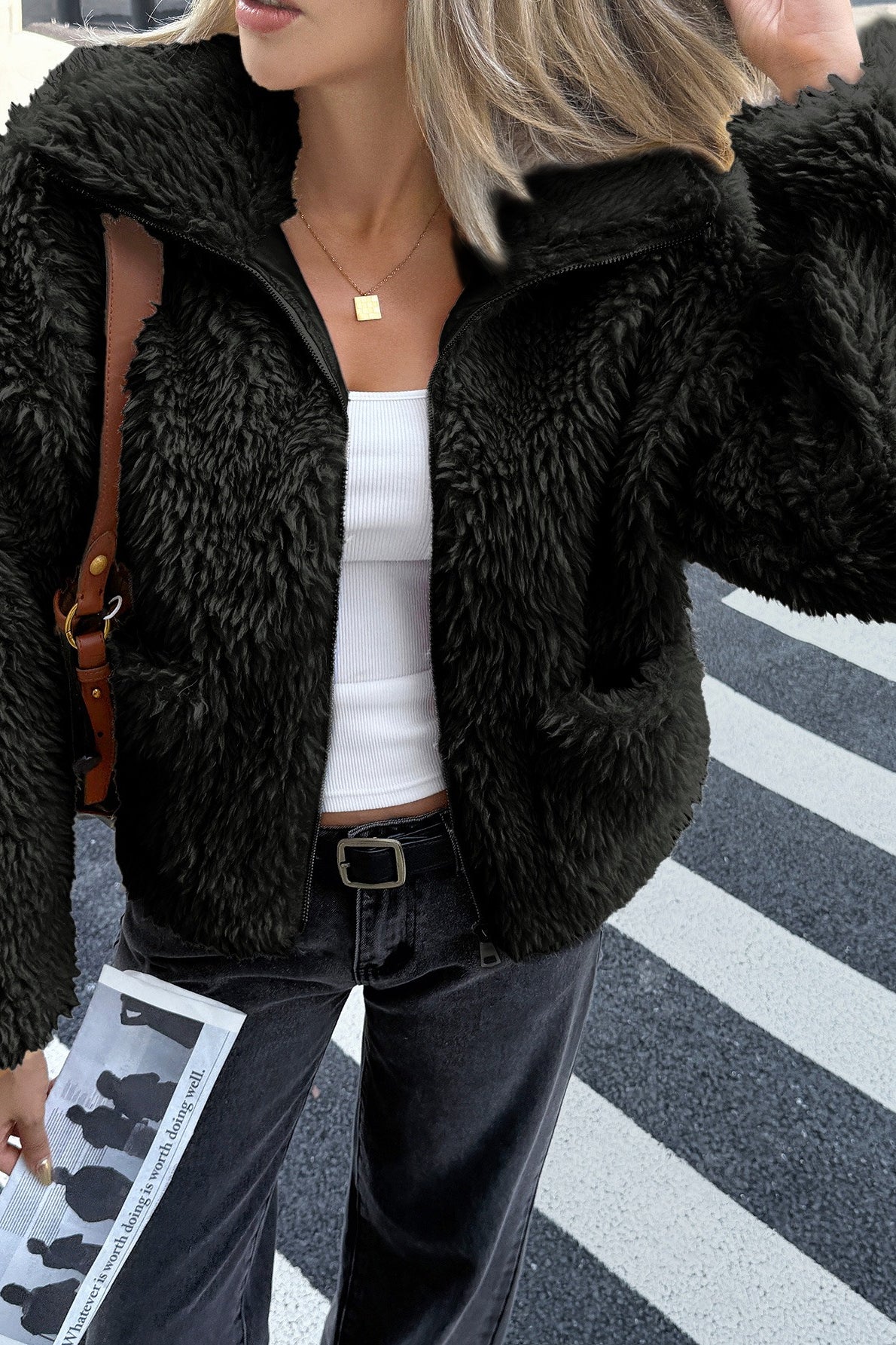 Elegant Faux Fur Long Coat - Fashionpara