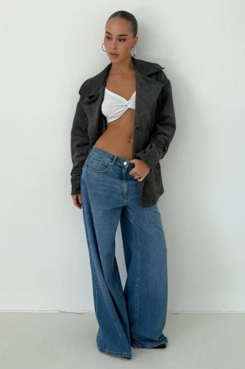 Vintage Suede Tie Waist Jacket for Timeless Style and Comfort