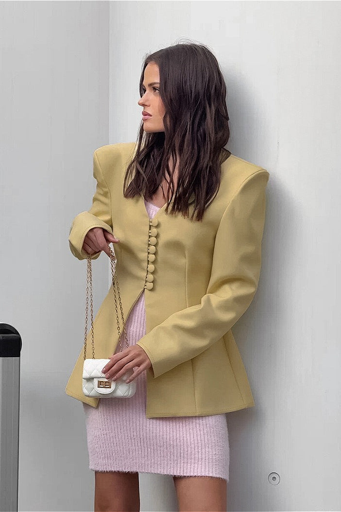 Vintage Waist Fit Blazer Jacket