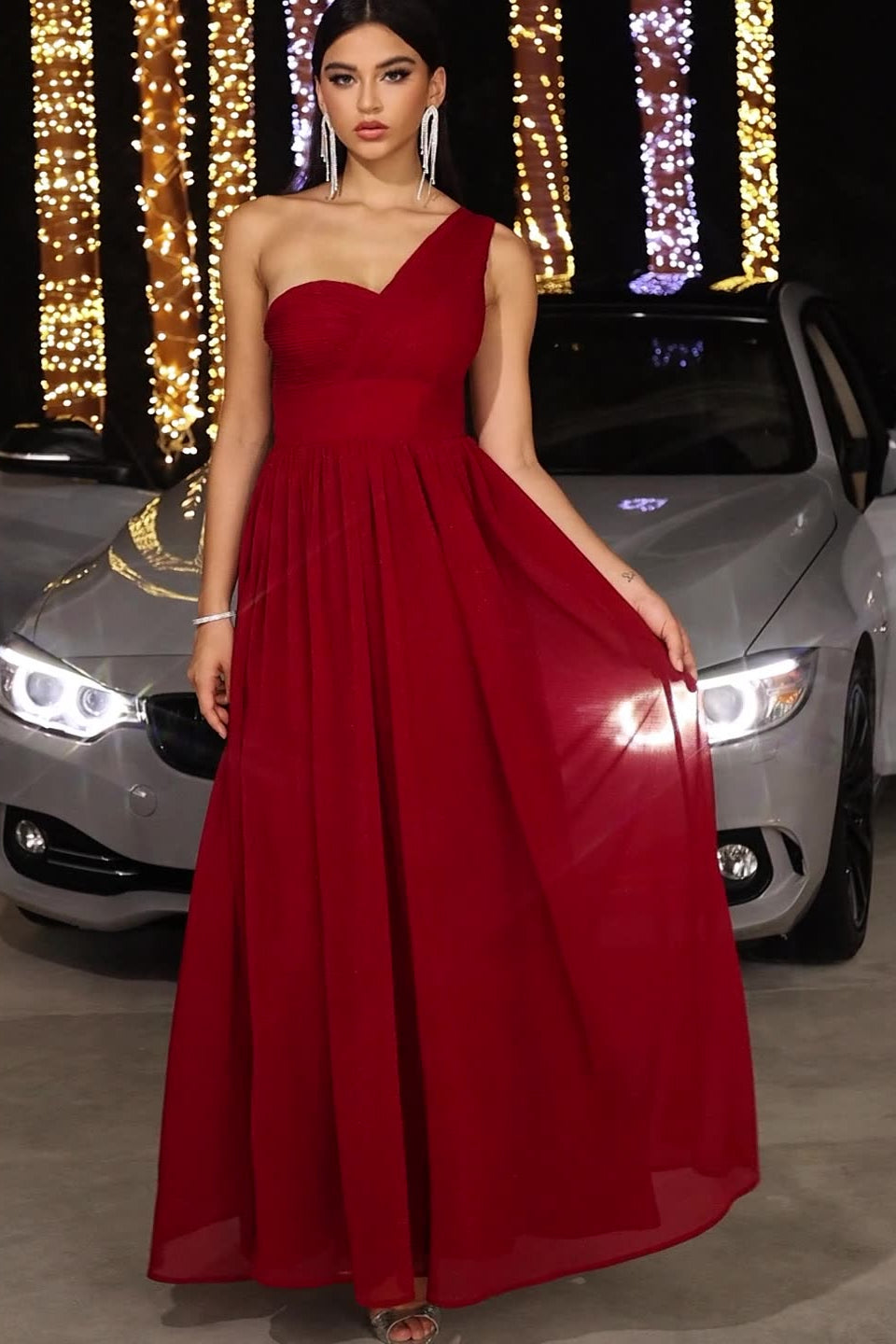 Elegant One-Shoulder Bodycon Party Dress