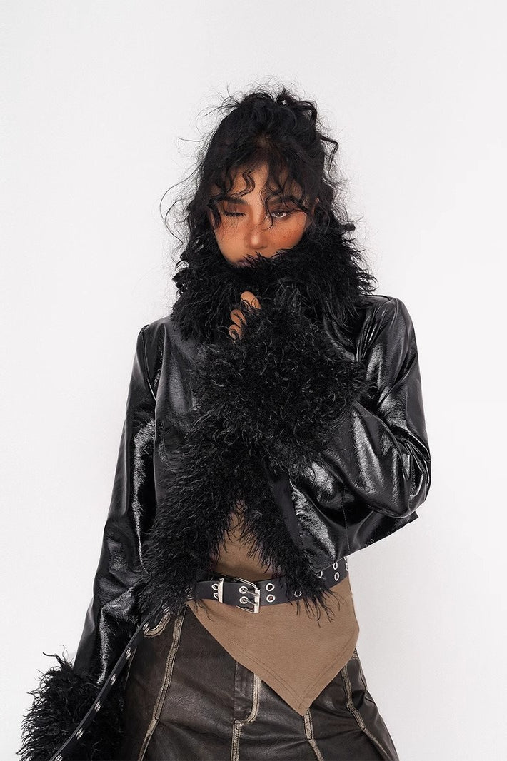 Glossy Vintage Style Jacket Coat for Timeless Elegance