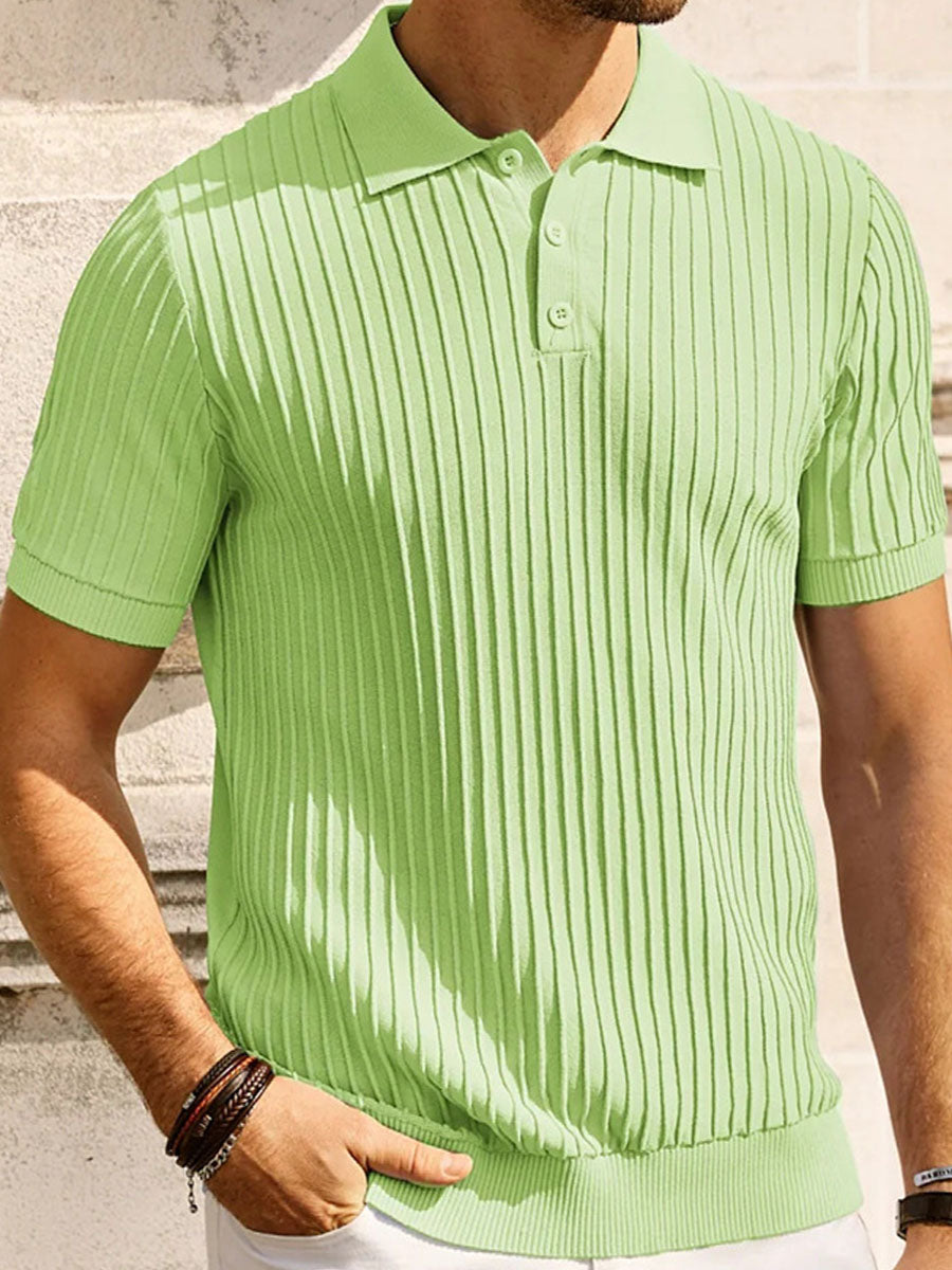 Uniqshe Men's Ice Silk Polo Sweater for Business Casual Wear