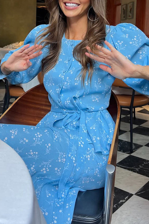 Stylish Crew Neck Digital Print Long Sleeve Cardigan Set