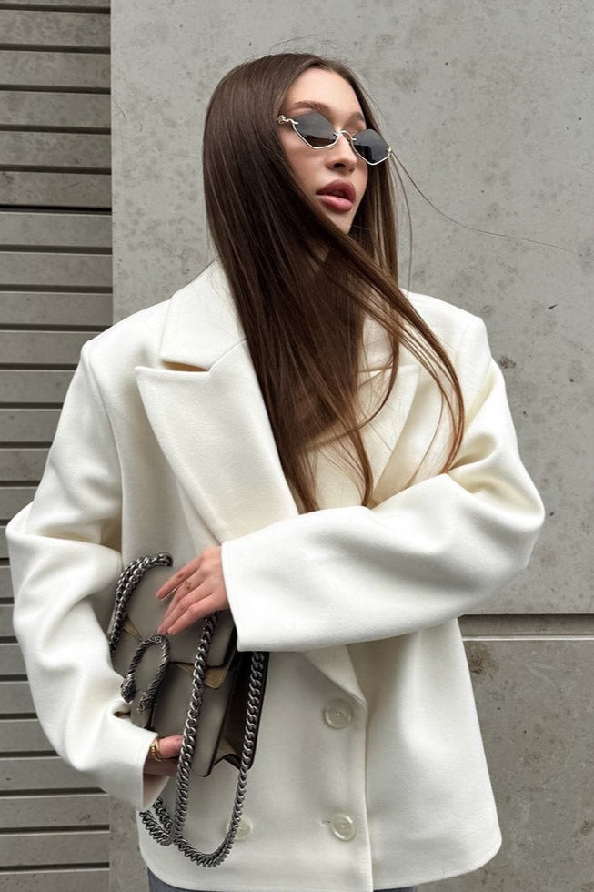 Old Money Beige Wool Blend Coat