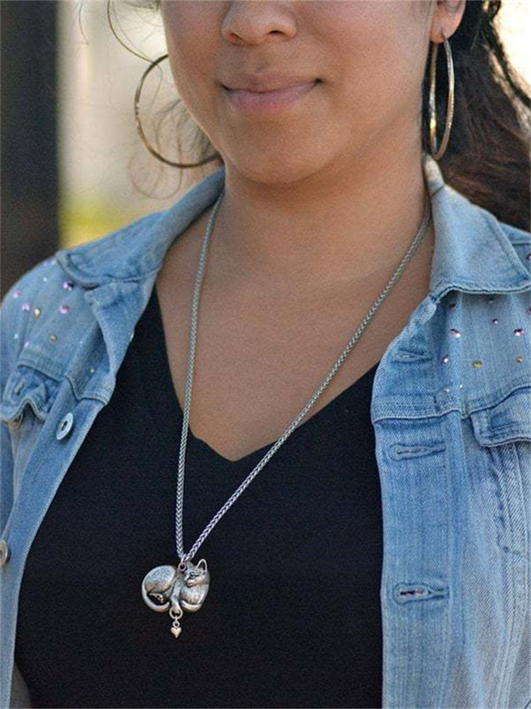 Vintage Mystery Cat Pendant Necklace - Fashionpara