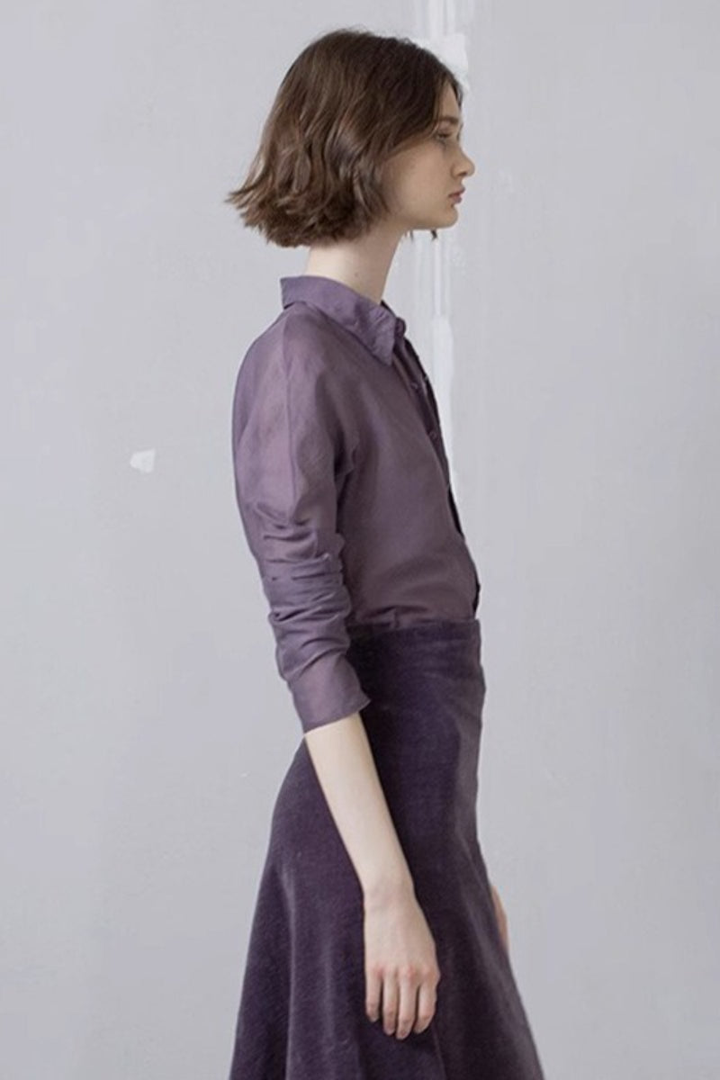 Collared Fine Cotton Blouse