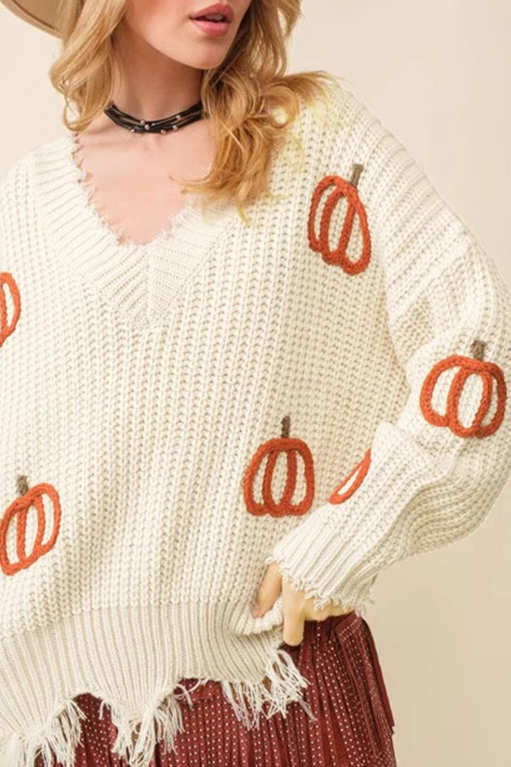 PrincessAce Cozy Halloween Drop Shoulder Knit Sweater