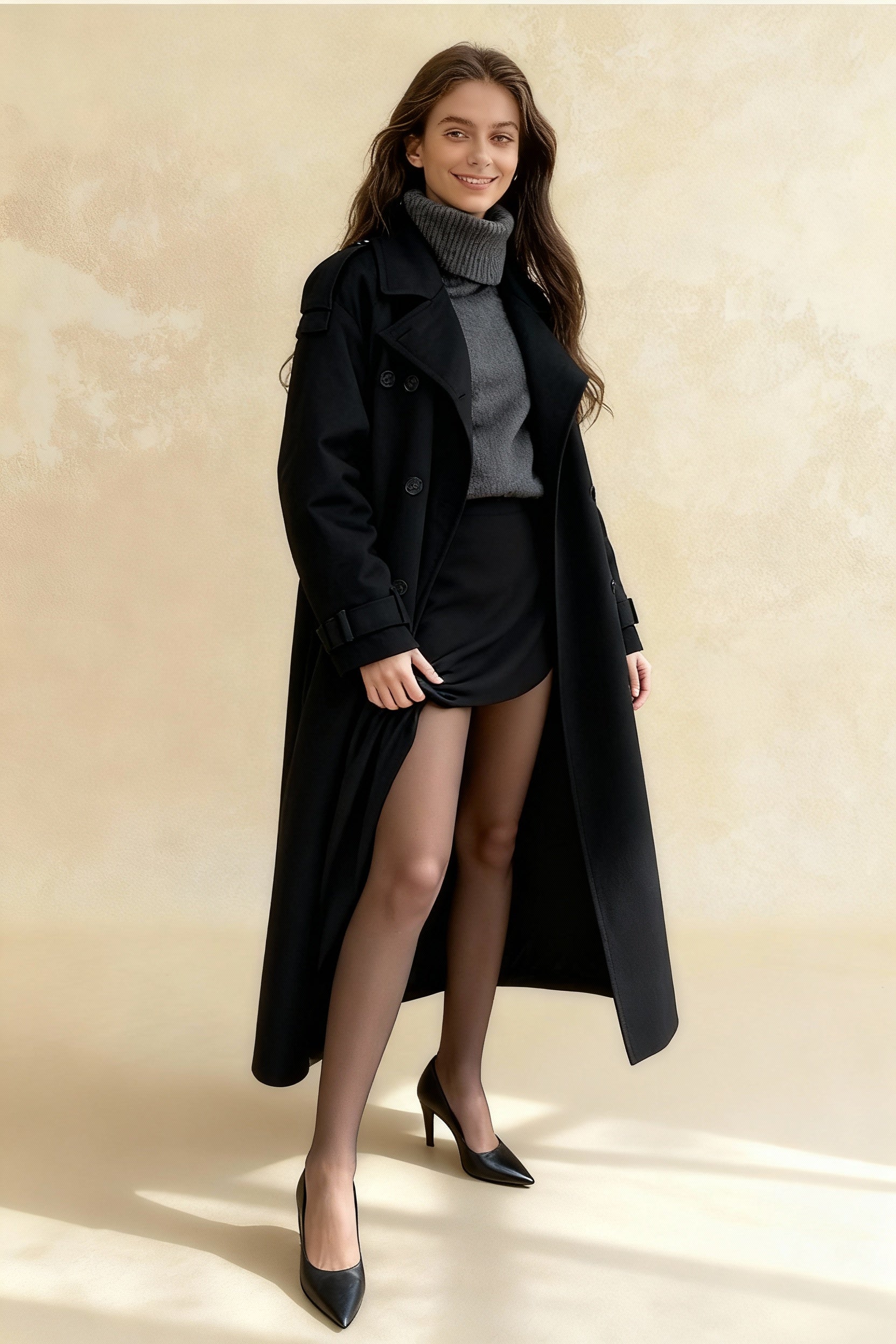 Thicken Double Button Lapel Coat - Fashionpara