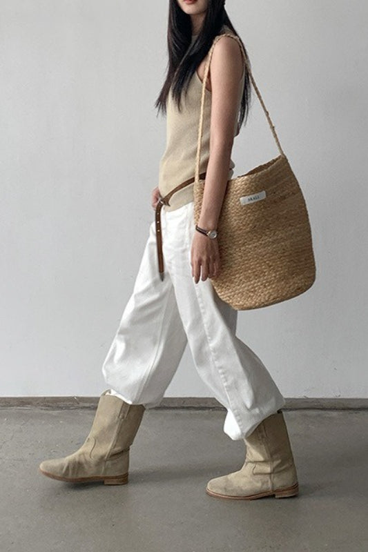 High Waist Casual Versatile Straight Denim Jeans