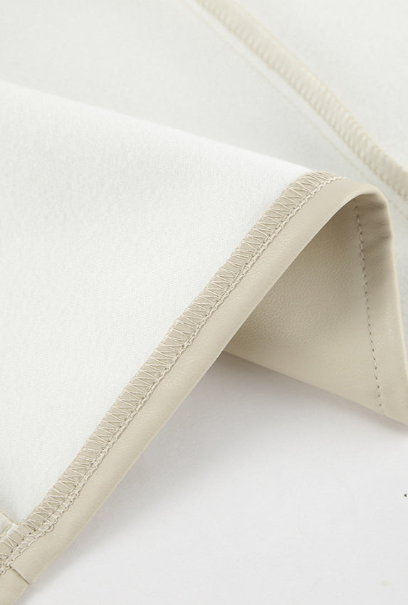 Khaki PU Leather High Waist Split Midi Skirt