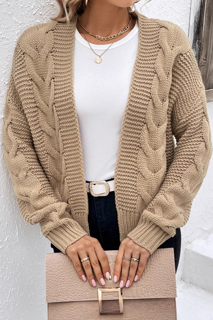 Ribbed Knit Long Sleeve Cardigan for Stylish Comfort
