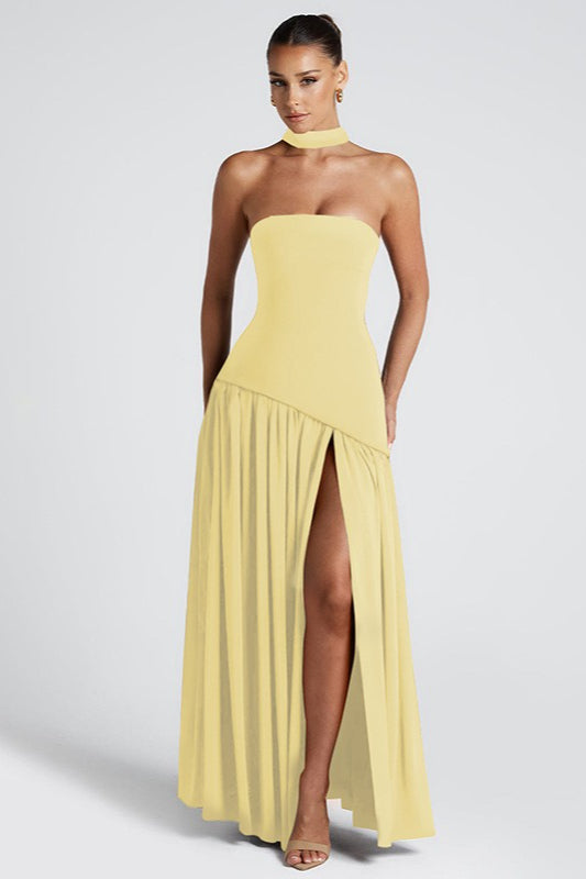 Elegant Strapless Ribbon Party Dress