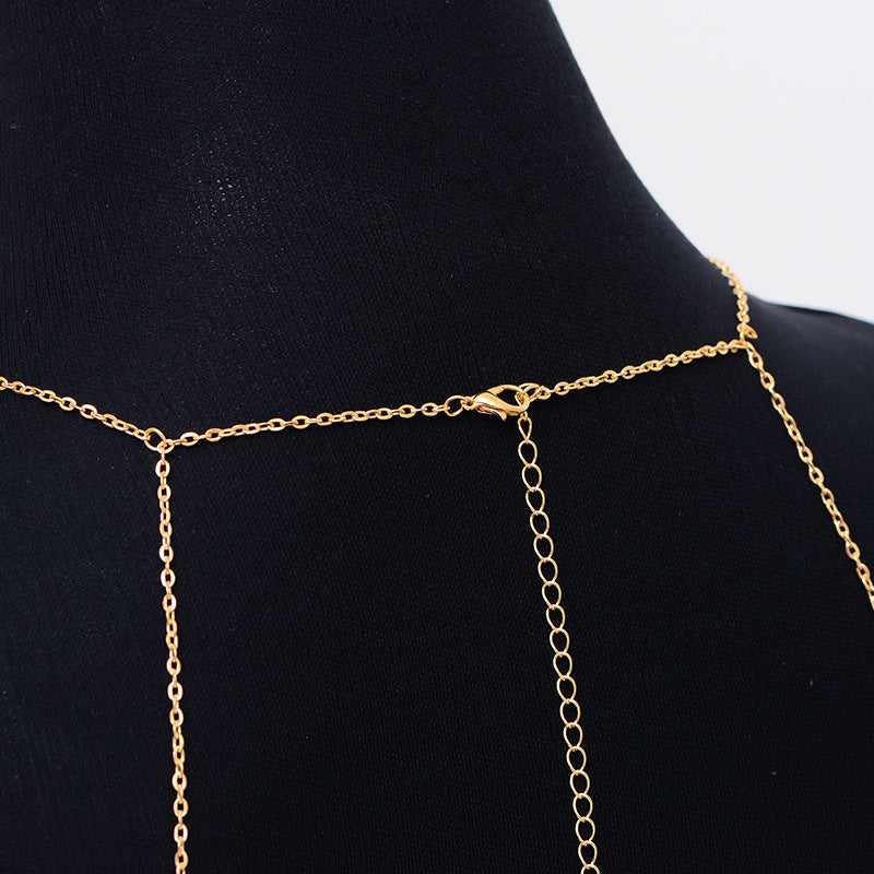 Layered Tassel Pearl Bikini Body Chain