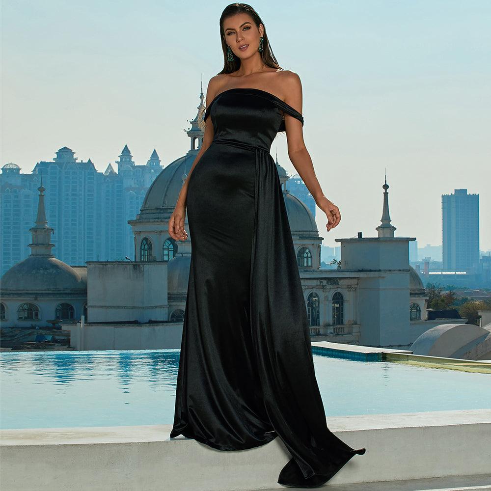 Satin Royale Ribboned Bodycon Dress - Fashionpara