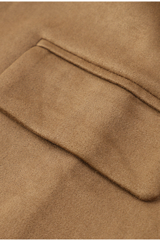 Belted Suede Longline Coat for Sophisticated Style and Comfort