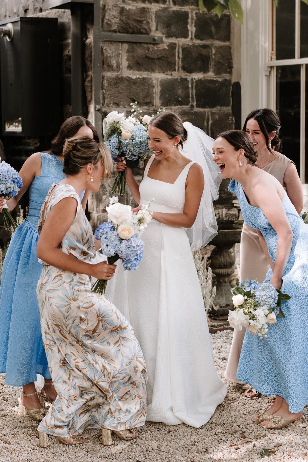 Elegant A Line Square Neck White Long Bridal Party Dress - Fashionpara