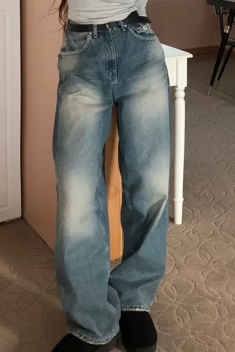 Retro High Waist Wide-Leg Jeans