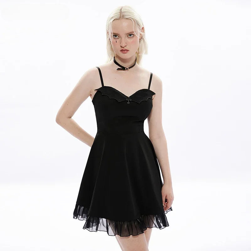 Strappy Sweetheart Tulle Hem Fit & Flare Mini Dress