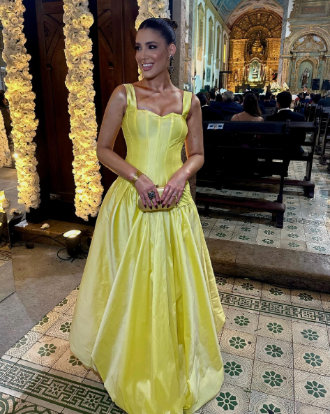 Stylish Satin Yellow A Line Formal Party Dress Birthday Prom Gown D1610