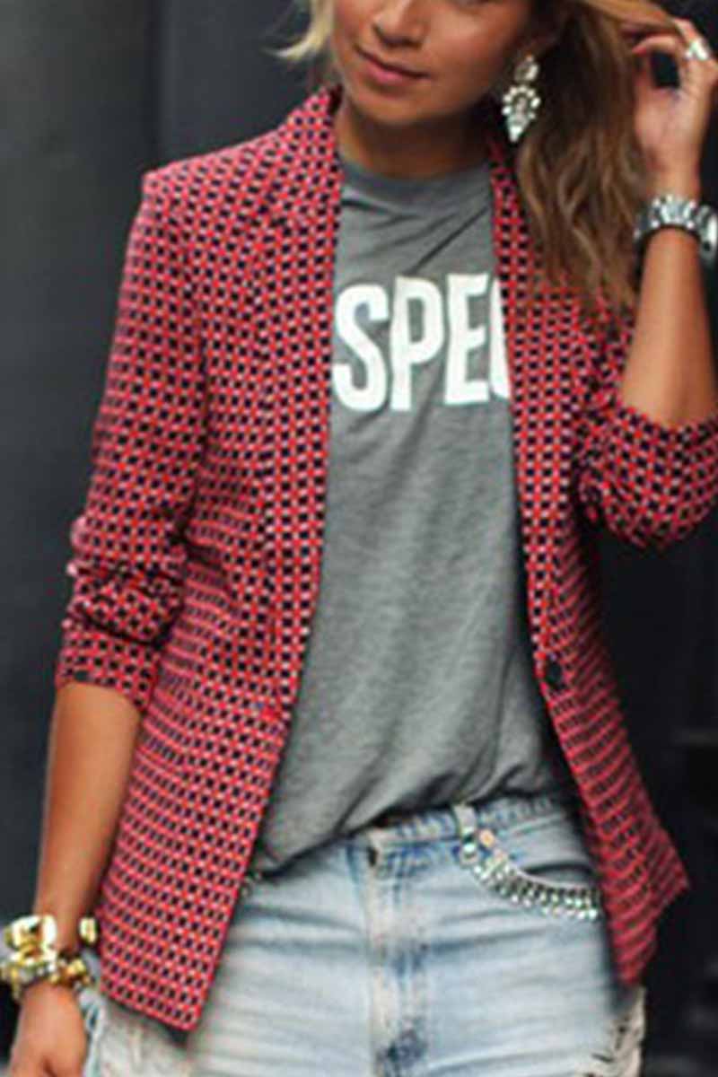 Chic Red Plaid Short Coat for Stylish Layering in Fall