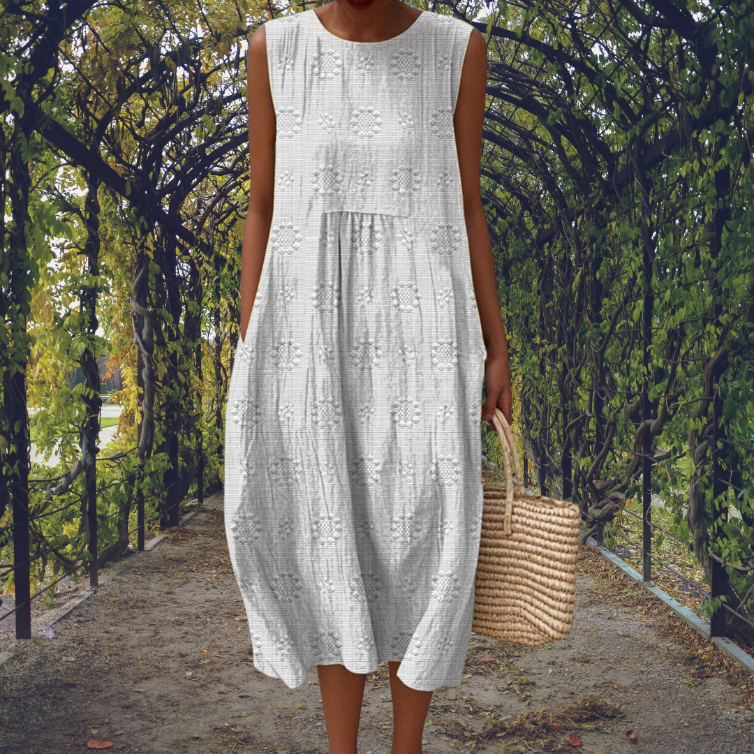 Eyelet Embroidered Sleeveless Midi Dress 5