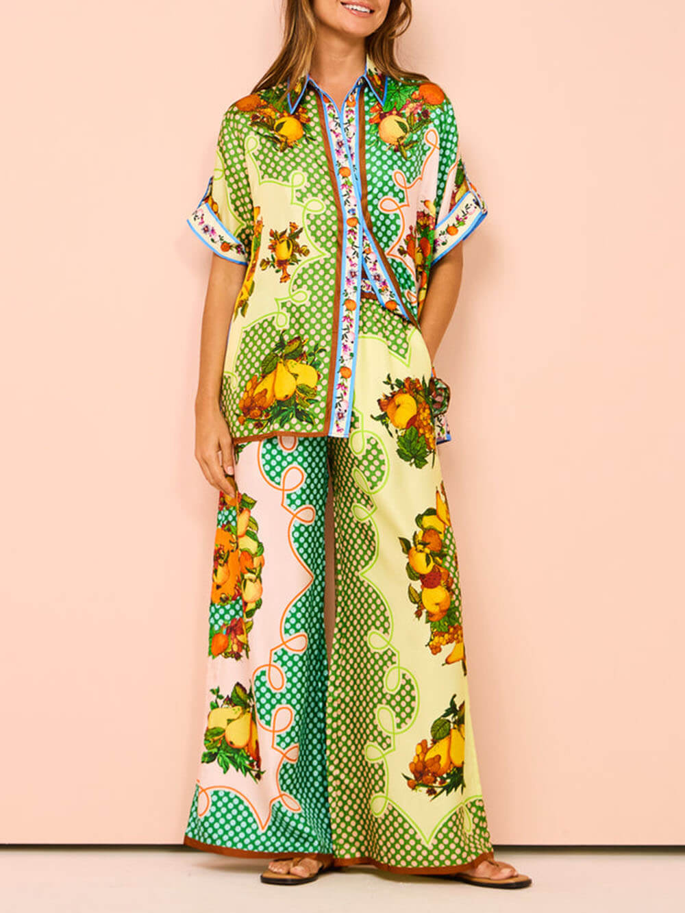 Multicolor Printed Lemon Shirt - Fashionpara