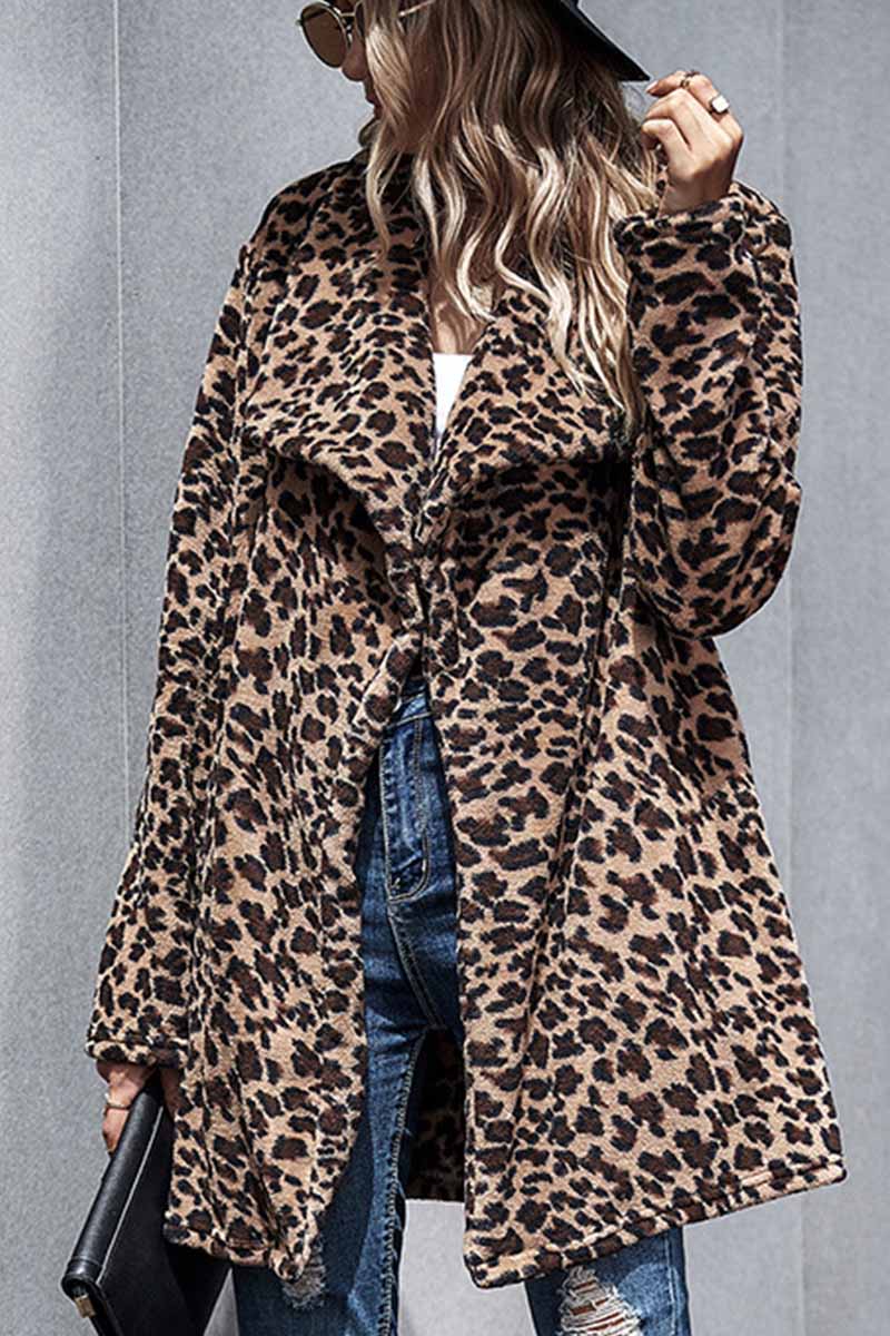 Florcoo Sexy Leopard Long Coat