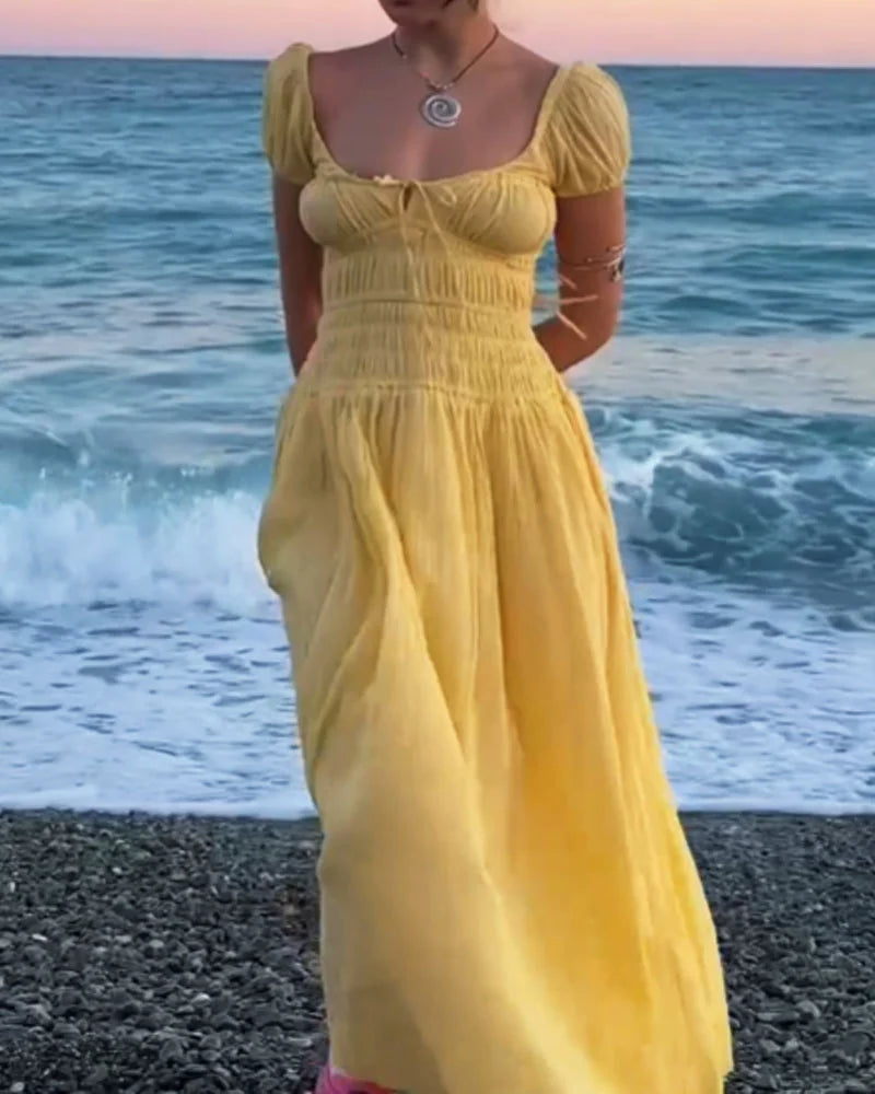 Elegant Backless Strap Holiday Dress - Fashionpara