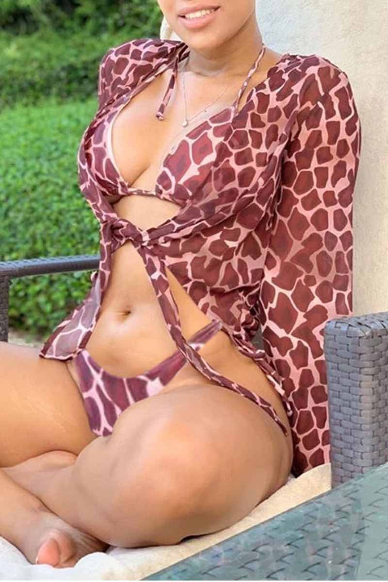 Bikini Three-Piece Mesh Swimwear