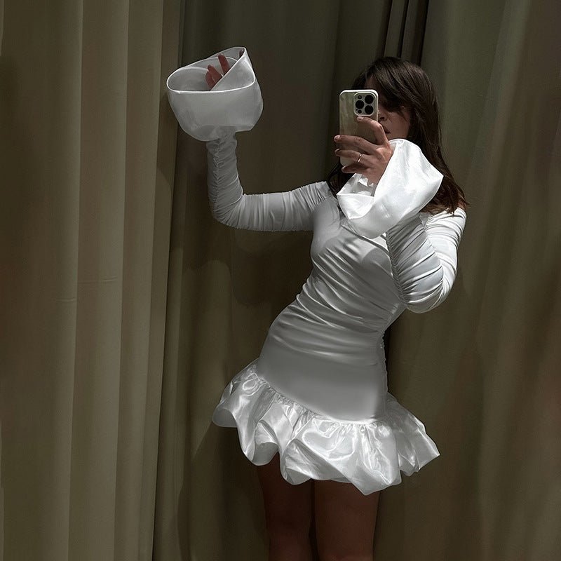 Frostene Off Shoulder Mini Dress-White