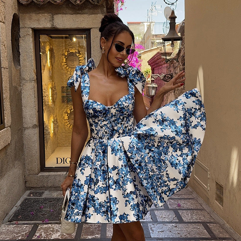 Sicily Mini Dress-Blue