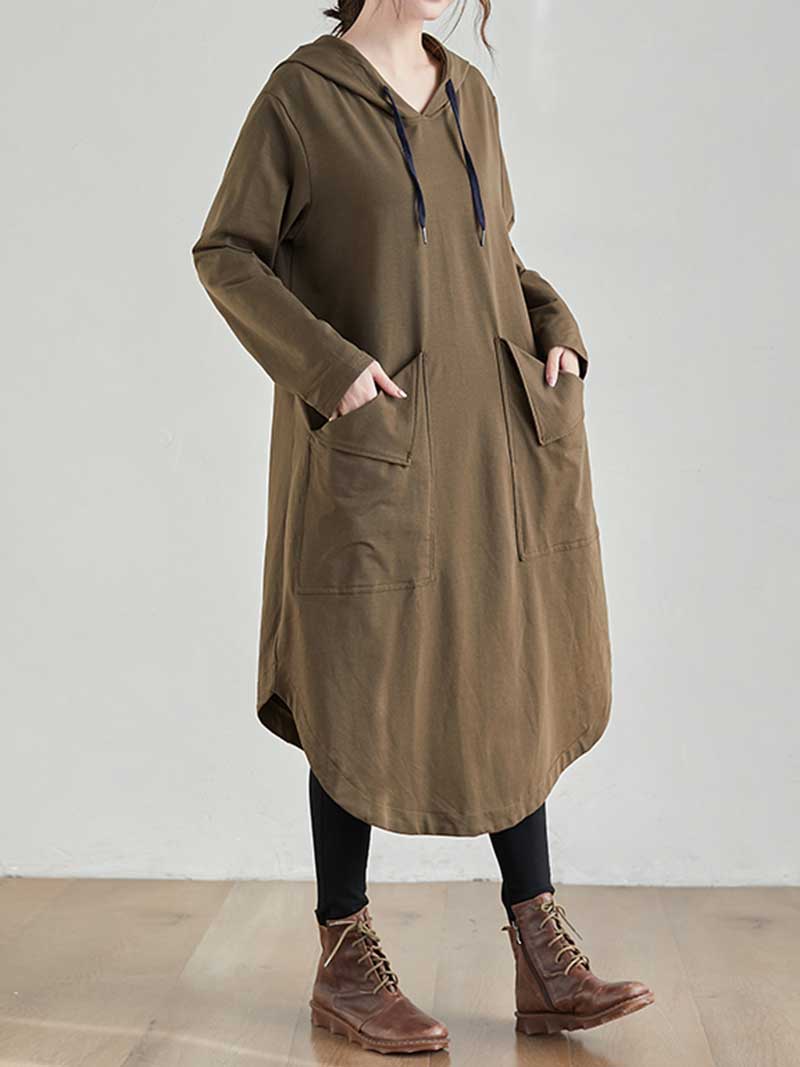 Bonjour Mi Amor Hooded Midi Dress - Fashionpara