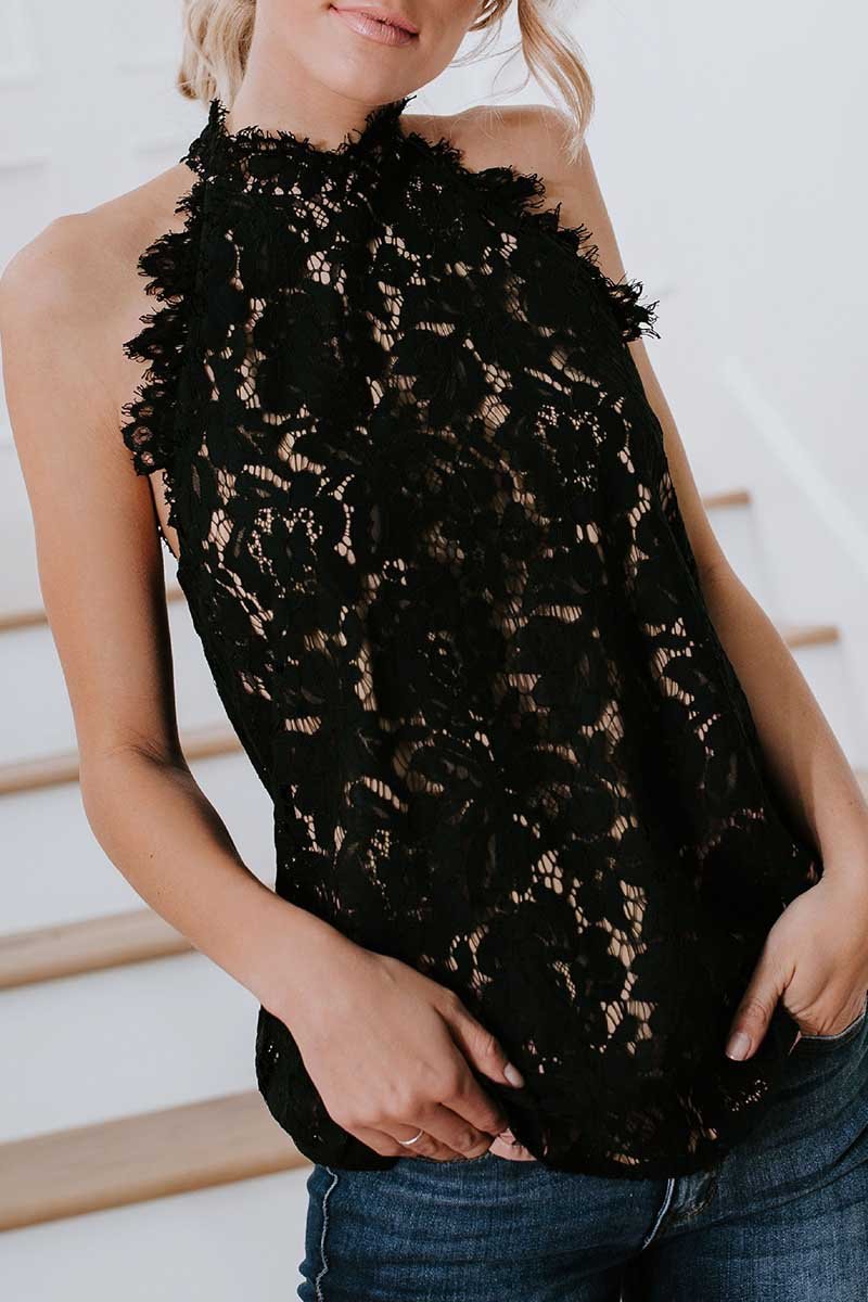 Florcoo Sexy Cutout  Lace Tops - Fashionpara
