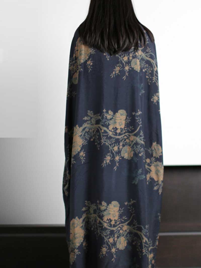 Floral Print Round Neck Sleeveless Kaftan Maxi Dress 2