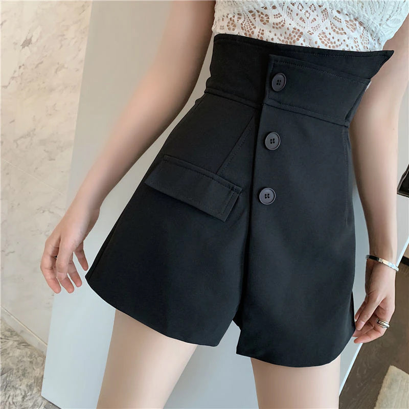 KittenAlarm - High Waist Slim Asymmetrical Elegant Shorts