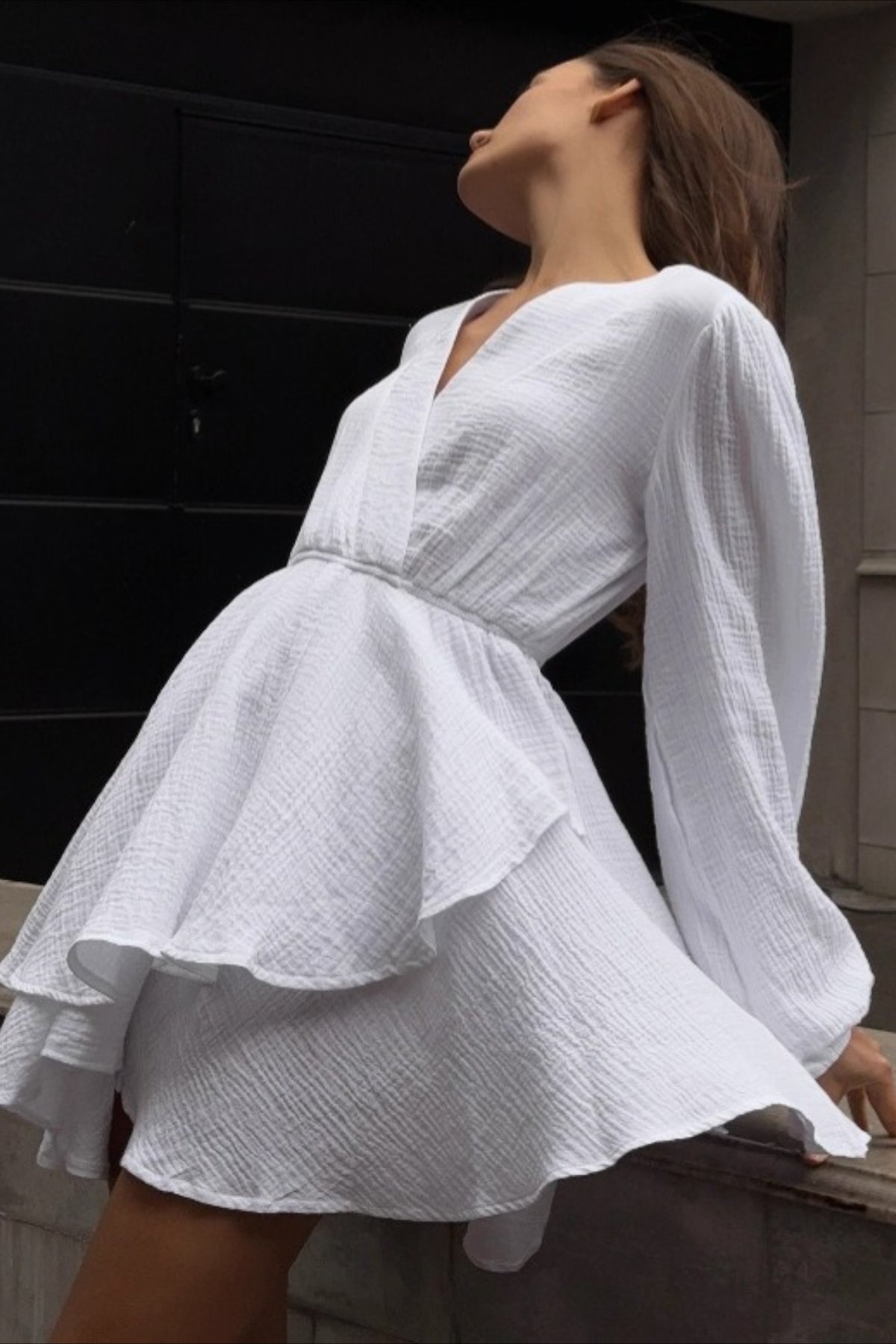 Long Sleeve Fitted Midi Dress