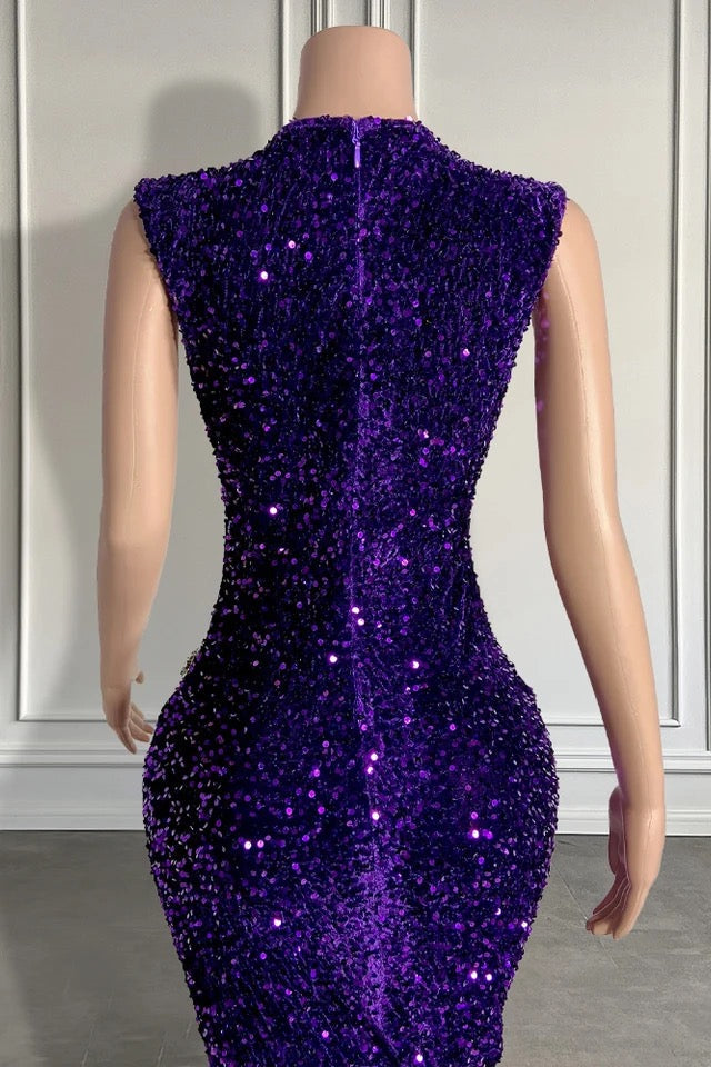 Elegant Sequined Sleeveless Mermaid Prom Dresses with Beadings - Fashionpara