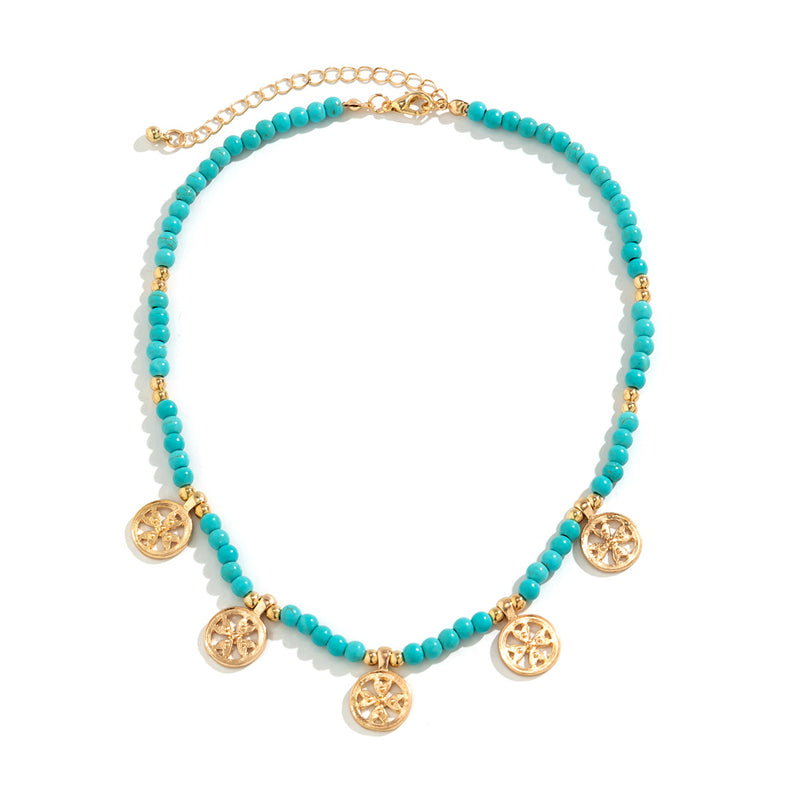 Antique Turquoise Tassel Pendant Necklace