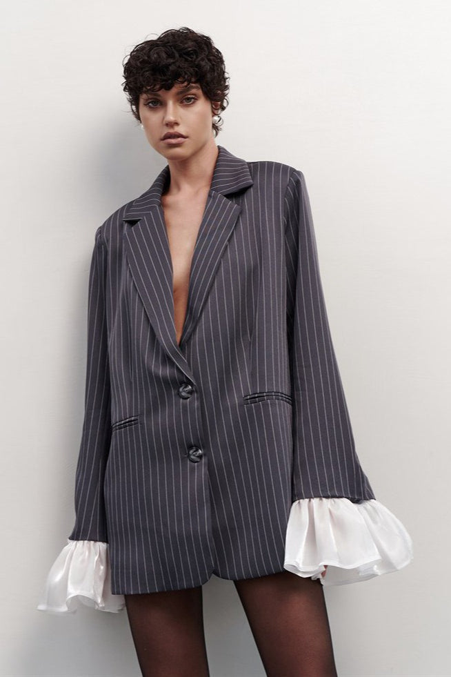 Vintage Striped Patchwork Blazer 3