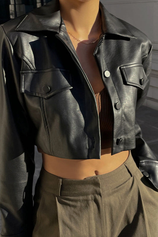 Sleek Cropped Biker Coat for a Bold, Stylish Look