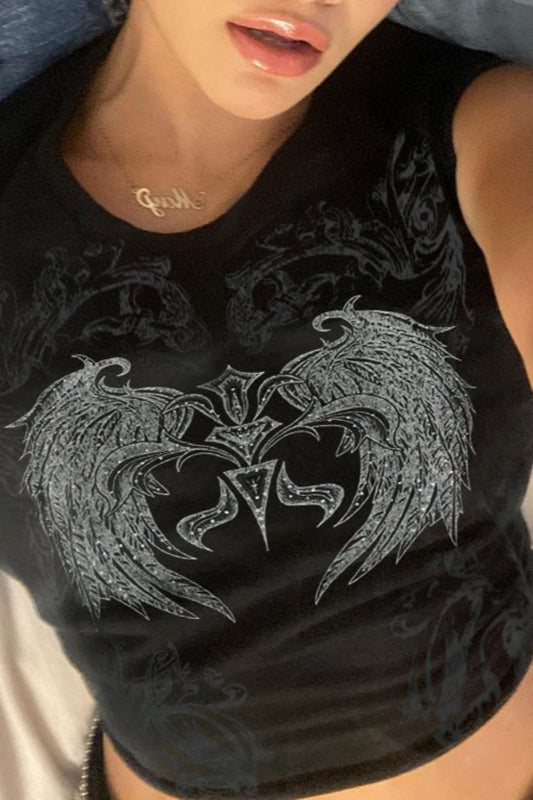 Graphic Fitted Crop T-shirt