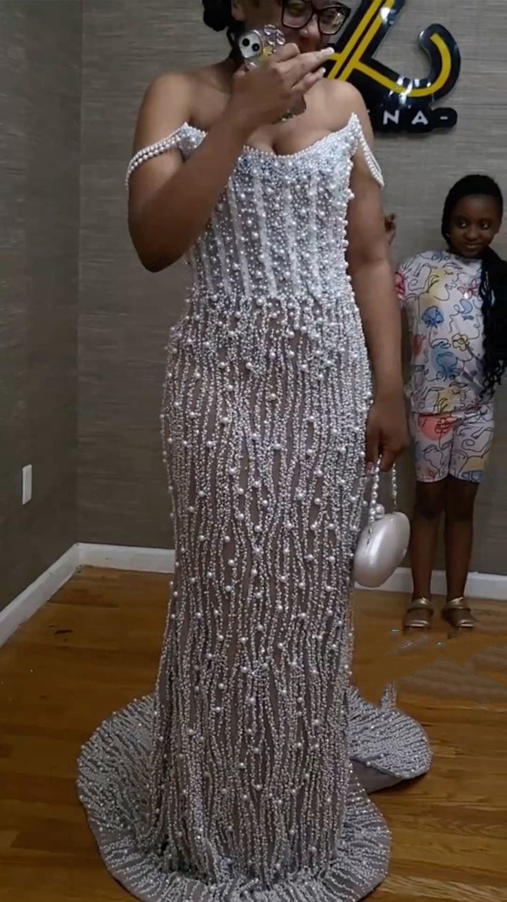 Off The Shoulder Mermaid Prom Dress Beading Evening Dress 21st Birthday Outfit - Fashionpara