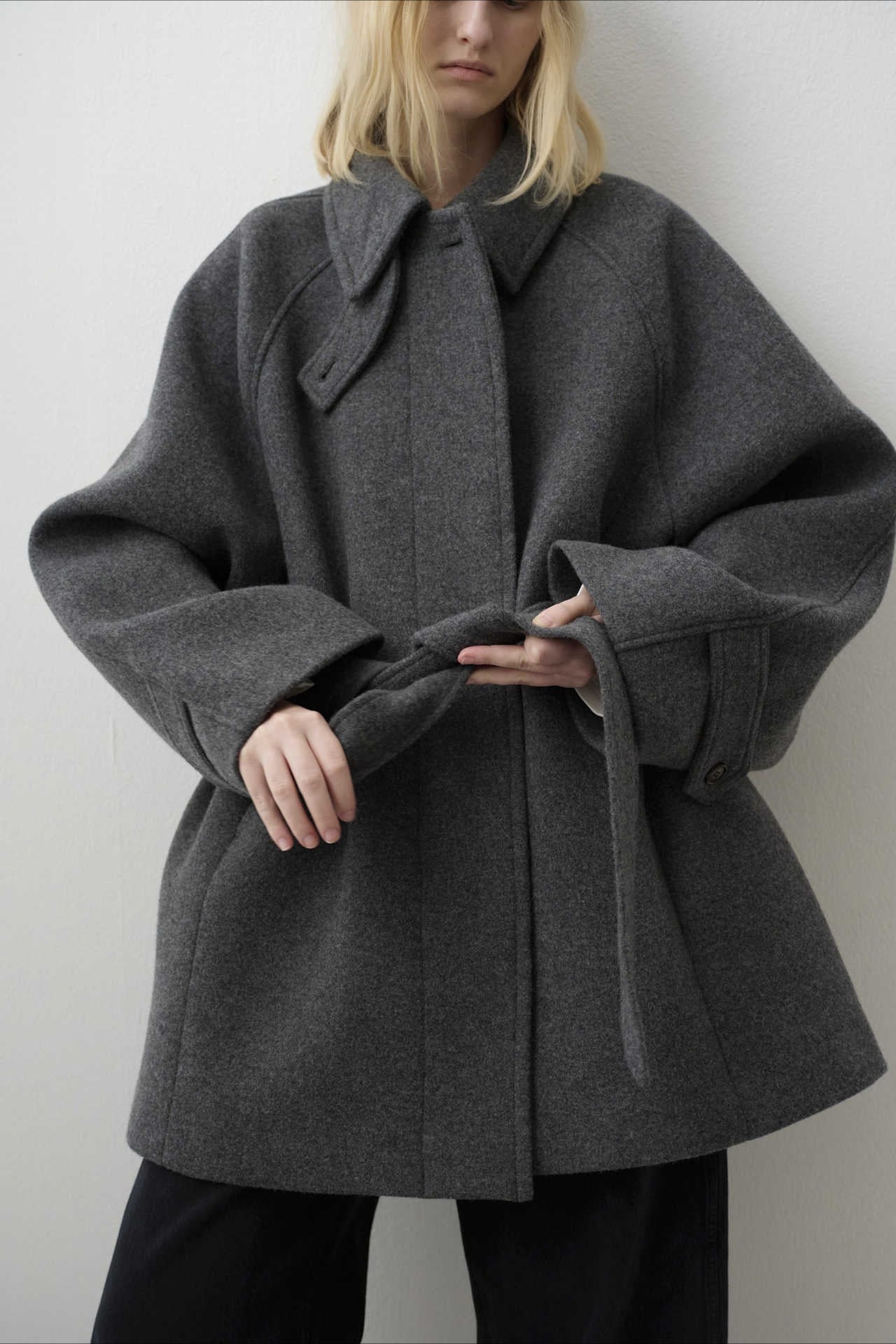 Belted Wool Longline Coat - Fashionpara
